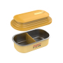 Extendable Food Container Two Compartments 304 Single Stainless Steel Bento Lunch Box with Stretch Silicone Lids