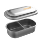 Extendable Food Container Two Compartments 304 Single Stainless Steel Bento Lunch Box with Stretch Silicone Lids