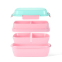 BPA-FREE ODM Custom Logo 4 Compartment Leakproof Durable Plastic Bento Lunch Box for Kids Plastic water bottle