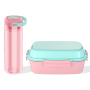 BPA-FREE ODM Custom Logo 4 Compartment Leakproof Durable Plastic Bento Lunch Box for Kids Plastic water bottle
