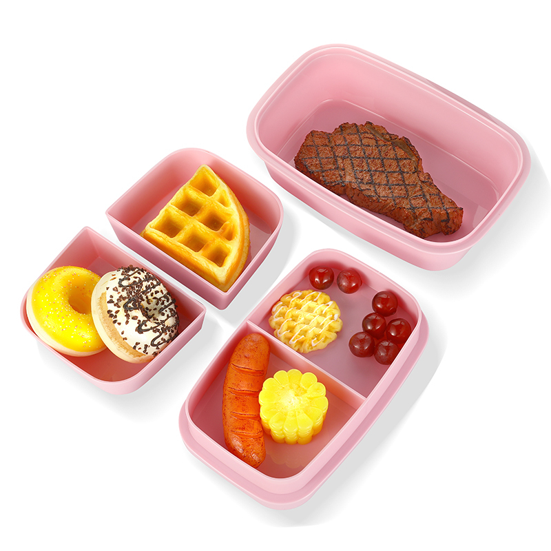 BPA-FREE ODM Custom Logo 4 Compartment Leakproof Durable Plastic Bento Lunch Box for Kids Plastic water bottle