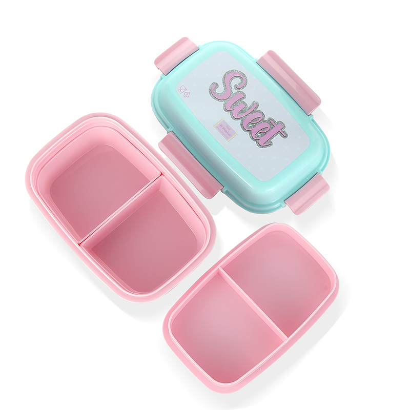 BPA-FREE ODM Custom Logo 4 Compartment Leakproof Durable Plastic Bento Lunch Box for Kids Plastic water bottle