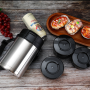 Stainless Steel Food Jar Containers Microwave Safe Leakproof Three Boxes Set  Plastic Stainless Steel Lunch Box With Strap