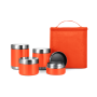 Everich Wholesale OEM Service Orange Stainless Steel Can Vacuum Insulated Kids Food Jar Set Combo