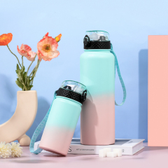 Custom Logo 14oz 18oz 25oz 40oz Colorful Powder Coated Stainless Steel Insulated Water Flask Drink Straw Thermal Bottles