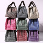 Custom logo 9 Colors stripe lunch tote bag reusable portable oxford insulated cooler bag
