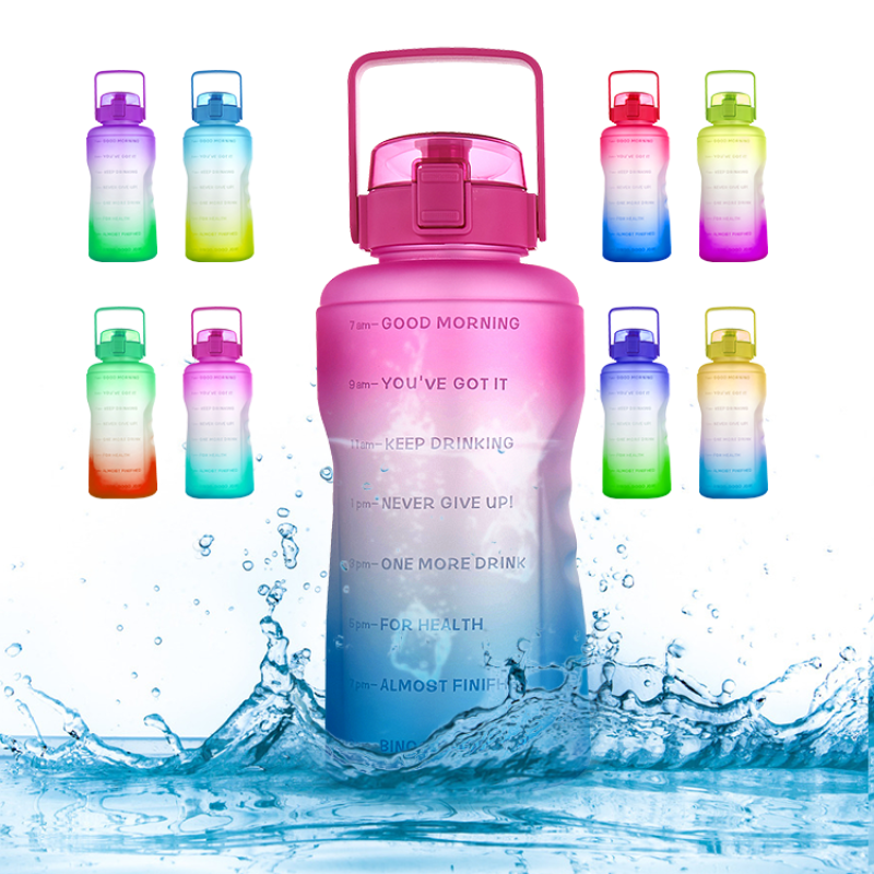 Leak-proof straw lid Equipped SK broken-resistant 1Gallon handle Water Bottle With custom uv logo