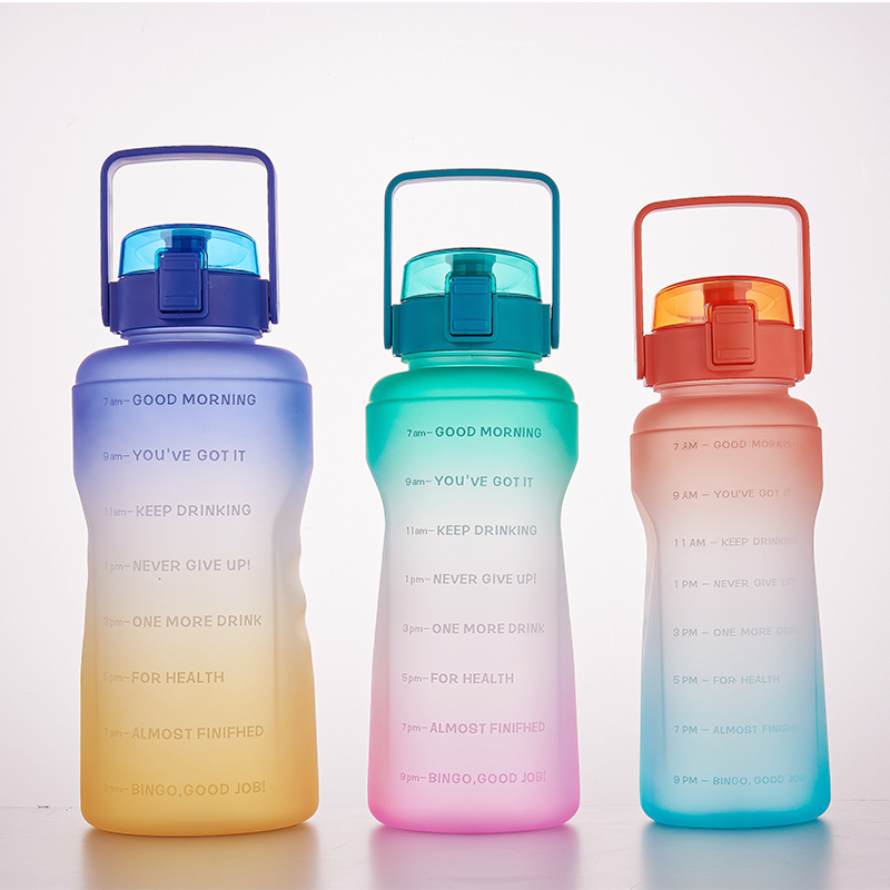 Leak-proof straw lid Equipped SK broken-resistant 1Gallon handle Water Bottle With custom uv logo