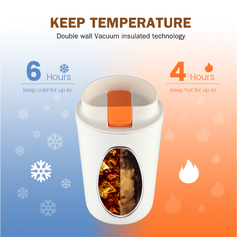 2022 Everich New Design Custom Vaccum Coffee Tumbler Travel Mug Stainless Steel Insulated Thermos Coffee Cup with Lid
