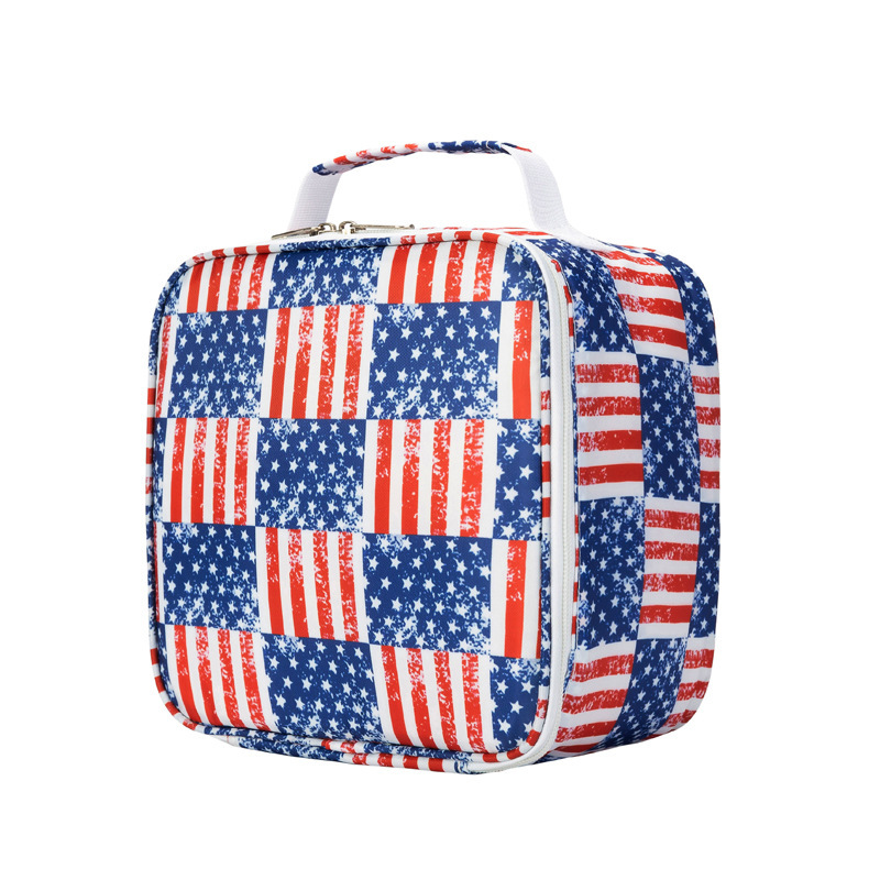 Custom cartoon print travel camping waterproof thermal lunch bag kids insulated cooler lunch bag for school