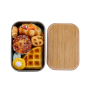 Custom Logo Print 900ML Single Wall Bento Lunch Box Food Containers with Bamboo Lids &Thermos Insulated Vaccum Food Jar for Kids