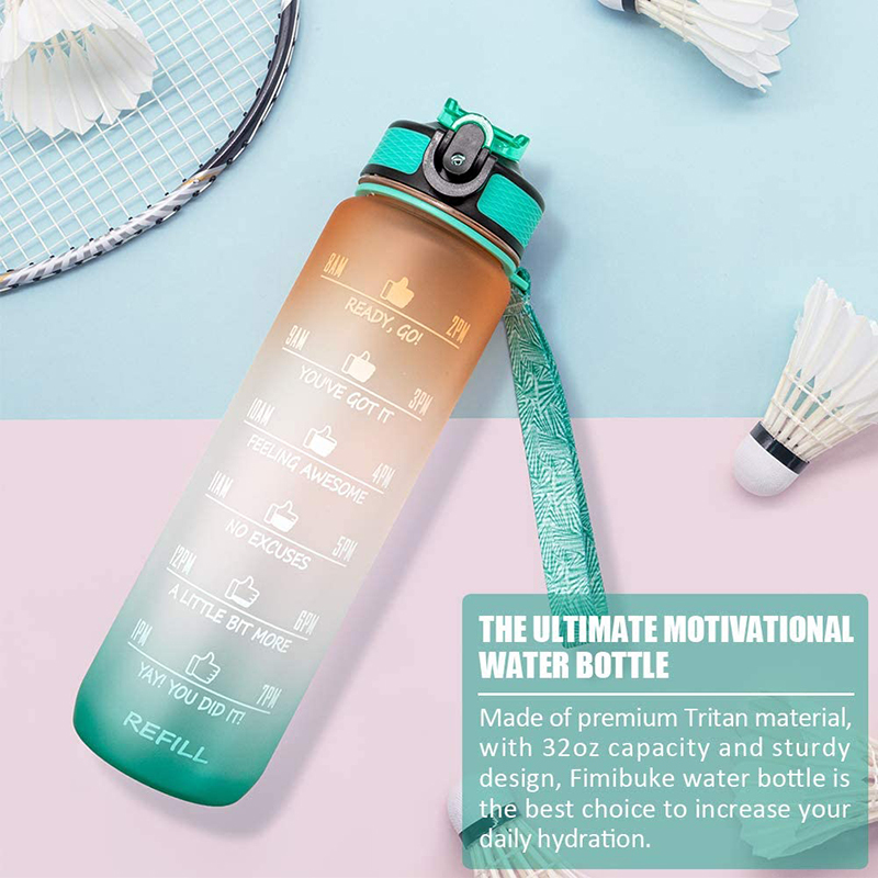 32oz Large Motivational Time Marker Fast Flow sport eco friendly motivational water bottle with custom logo