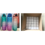 Free Shipping Water Bottle 32 oz Motivational Water Bottle with Time Marker & Cleaning Brush, Reusable SK Water Bottle for Sport