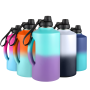 Colorful Powder Coated 2.2L Big Capacity Double Wall 304 Stainless Steel Insulated Water Bottle Beer Growlers with Lids Brush