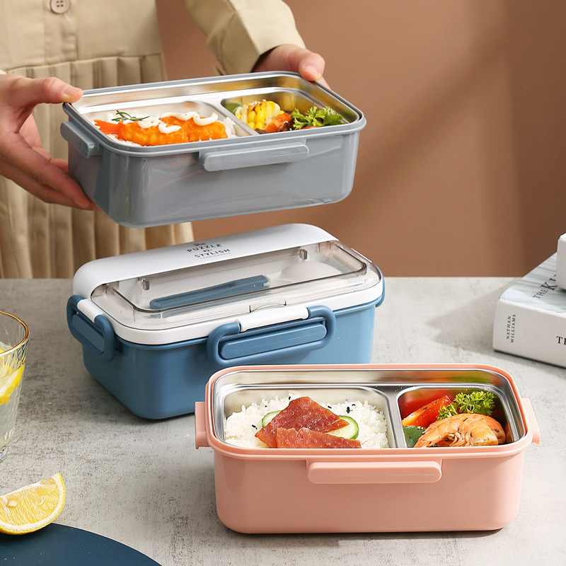 304 Stainless Steel Thermal Insulation Compartment Modern Style Lunch Box With Single Layer