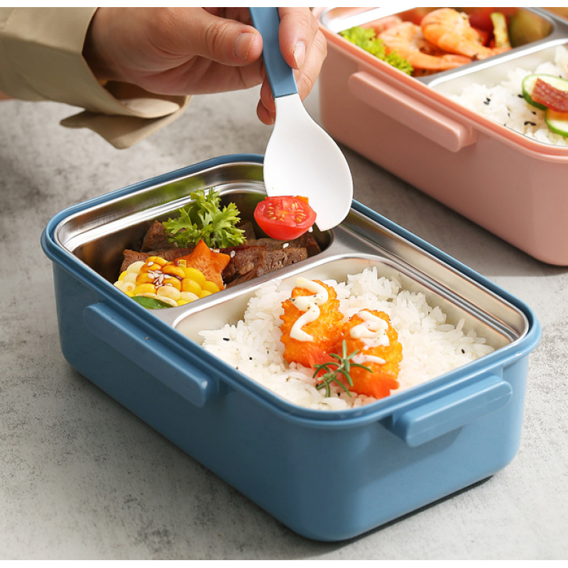 304 Stainless Steel Thermal Insulation Compartment Modern Style Lunch Box With Single Layer