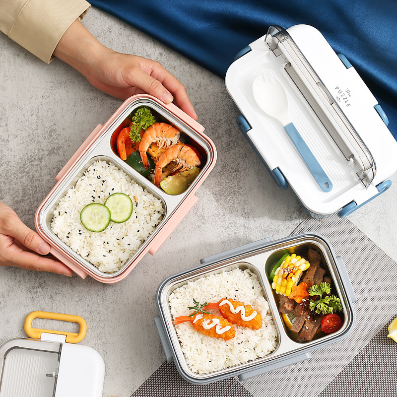 304 Stainless Steel Thermal Insulation Compartment Modern Style Lunch Box With Single Layer