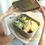 BPA Free Non-Toxic OEM ODM Kitchen Three Compartments Collapsible Silicone Food Storage Containers Bento Lunch Box for kids