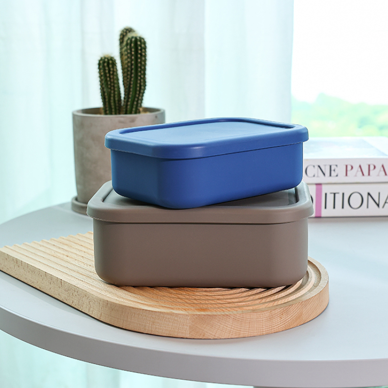 BPA Free Non-Toxic OEM ODM Kitchen Three Compartments Collapsible Silicone Food Storage Containers Bento Lunch Box for kids