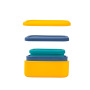 Customization Kids Set of Food Storage Box and Double Wall Stainless Steel Divided Three Compartments Baby Silicone Bento Box