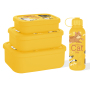 Customization Kids Set of Food Storage Box and Double Wall Stainless Steel Divided Three Compartments Baby Silicone Bento Box