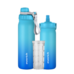 OEM ODM New Design 18oz 25oz Wide Mouth Double Wall 304 Insulated Stainless Steel Water Bottles with Straw Lid and Tea Infuser OEM ODM New Design 18oz 25oz Wide Mouth Double Wall 304 Insulated Stainless Steel Water Bottles with Straw Lid and Tea Infuser