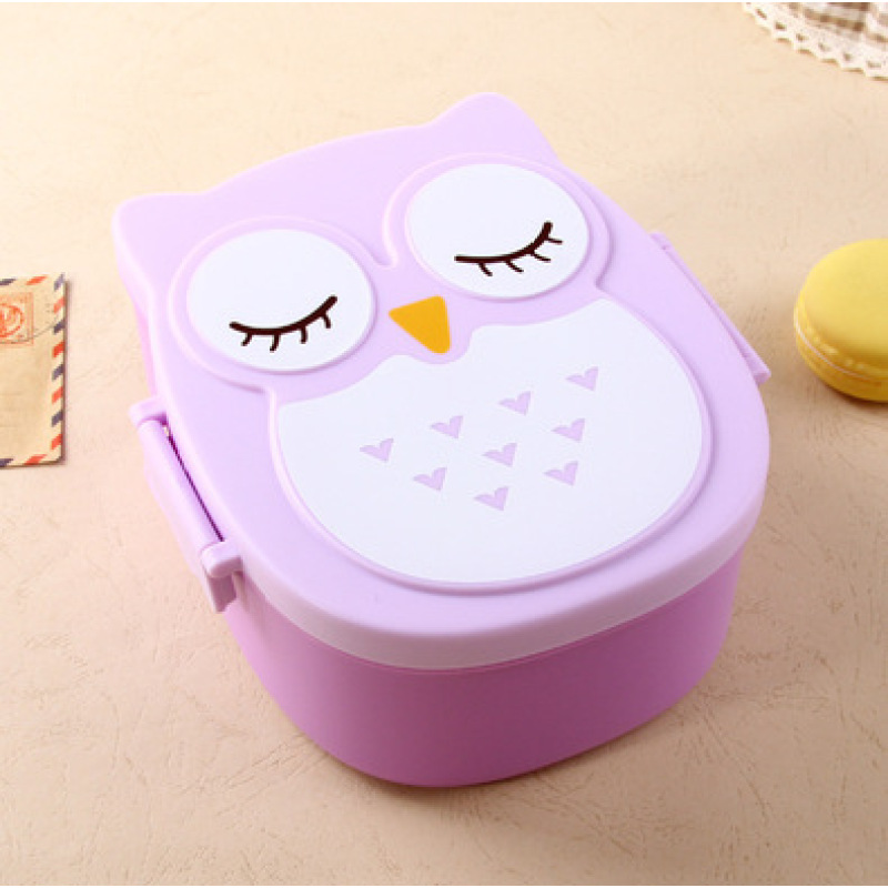 Dinner Spoon Fork Sets Food Grade PP  Western Design Unique Animal Owl Dinnerware Cake Storage Cute Bento Lunch Boxes for Kids