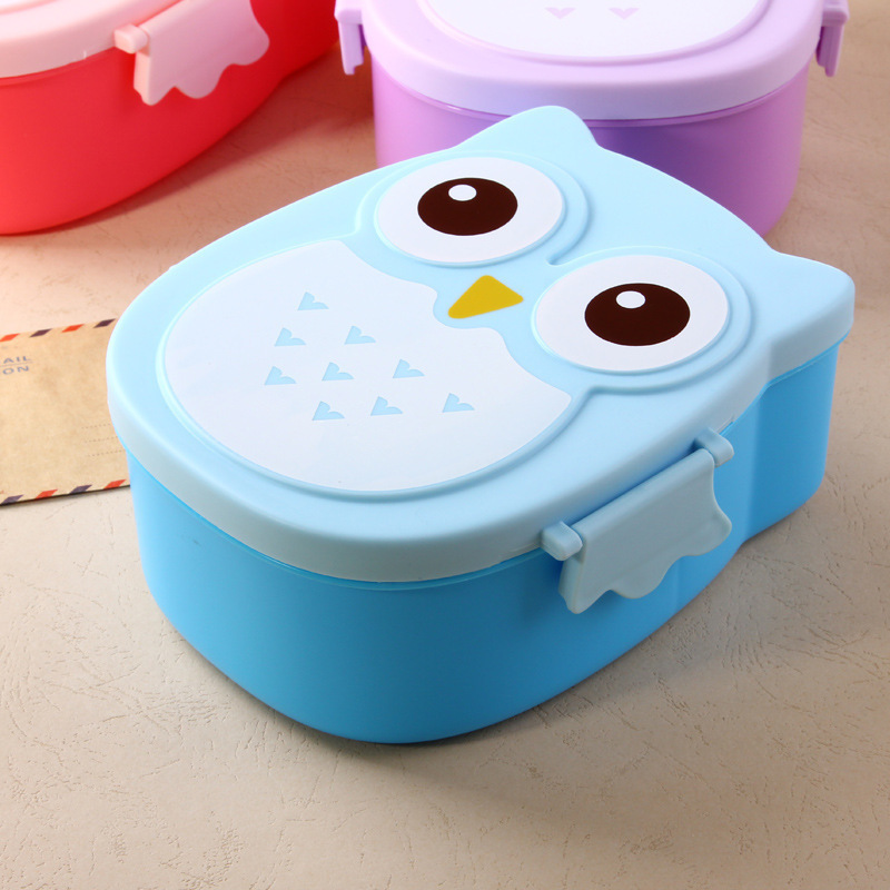 Dinner Spoon Fork Sets Food Grade PP  Western Design Unique Animal Owl Dinnerware Cake Storage Cute Bento Lunch Boxes for Kids