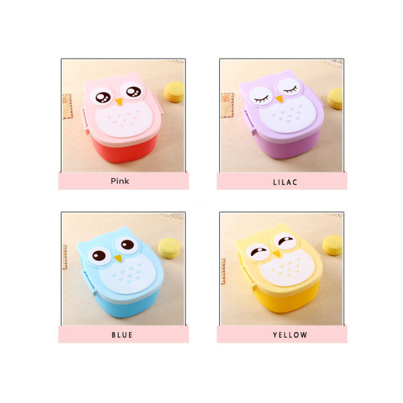 Dinner Spoon Fork Sets Food Grade PP  Western Design Unique Animal Owl Dinnerware Cake Storage Cute Bento Lunch Boxes for Kids
