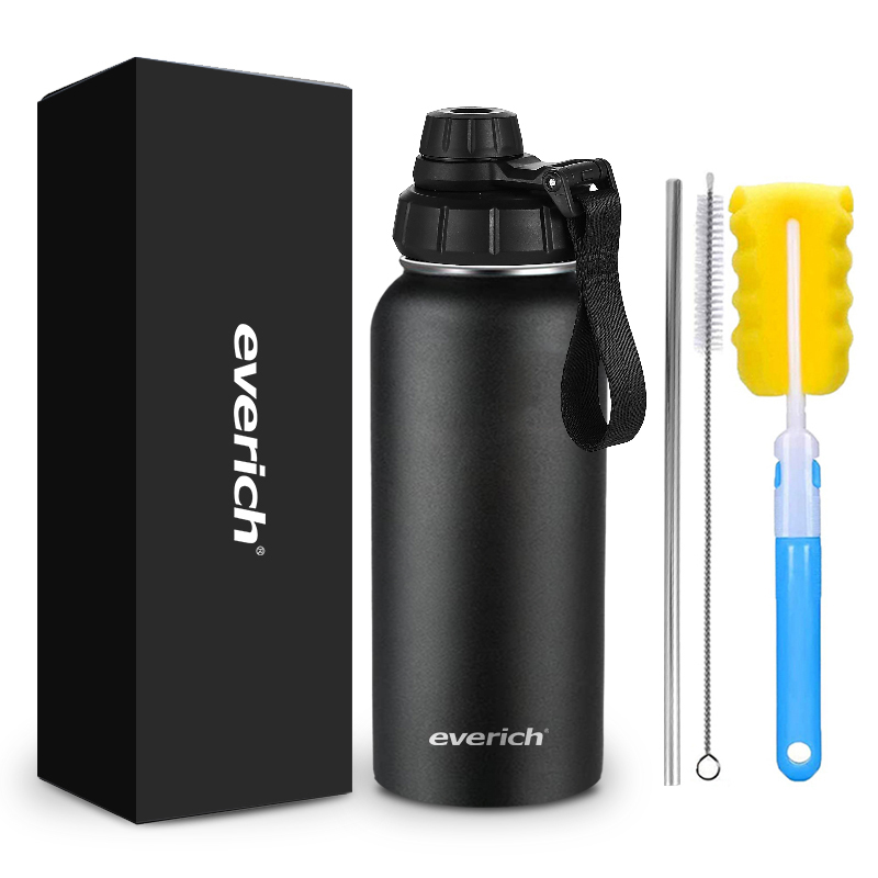 customize 24 oz double walled ODM/OEM 304 stainless steel Sport water bottle with straw or spout lid