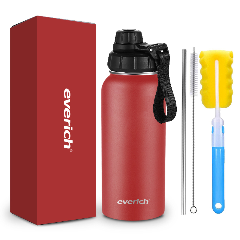customize 24 oz double walled ODM/OEM 304 stainless steel Sport water bottle with straw or spout lid