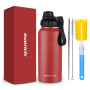 customize 24 oz double walled ODM/OEM 304 stainless steel Sport water bottle with straw or spout lid