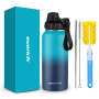 customize 24 oz double walled ODM/OEM 304 stainless steel Sport water bottle with straw or spout lid