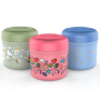 Portable Cute Paint 500ml Colorful Lunch Box PP 304 Stainless Steel Thermos Vaccum Insulated Food Storage Jars with Handle Cover