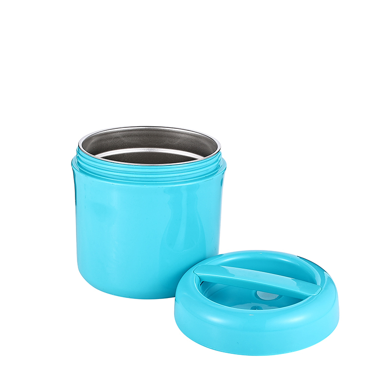 Portable Cute Paint 500ml Colorful Lunch Box PP 304 Stainless Steel Thermos Vaccum Insulated Food Storage Jars with Handle Cover
