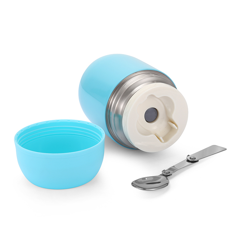Cute insulated lunch box take away Food Container Insulated Vacuum Food Jar with spoon