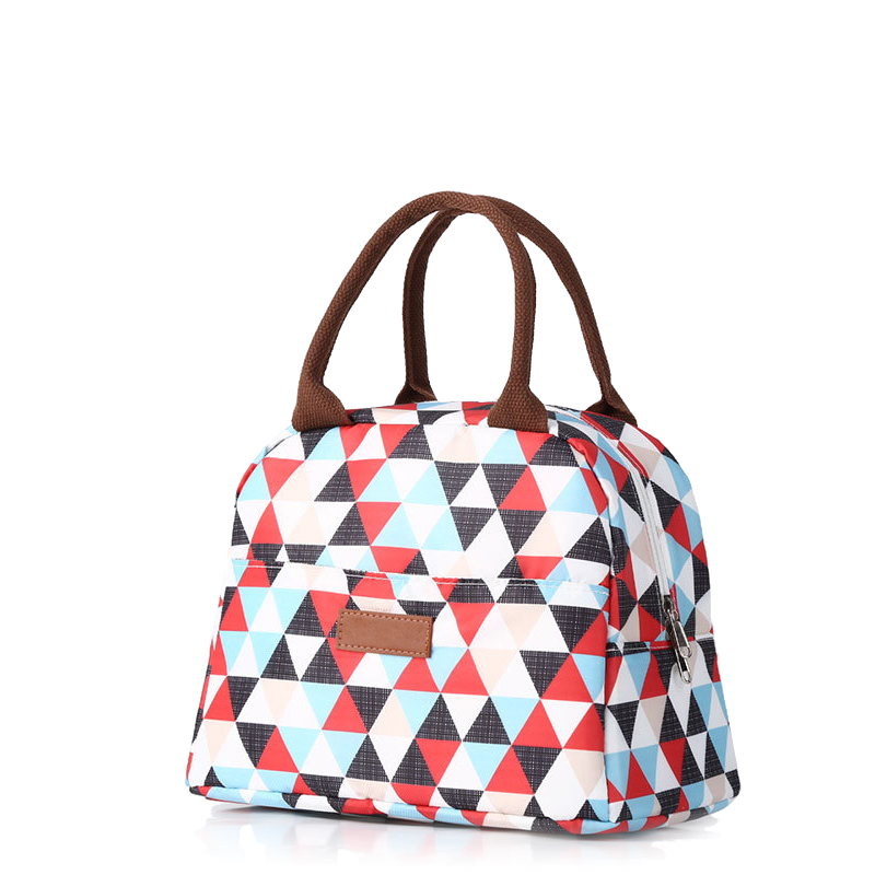 Ready To Ship 2021 portable fashion flower printing insulated thermal food cooler lunch bags for women