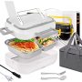 Office 110V/220V/12V Car Electric Heated Lunch Box with Compartment