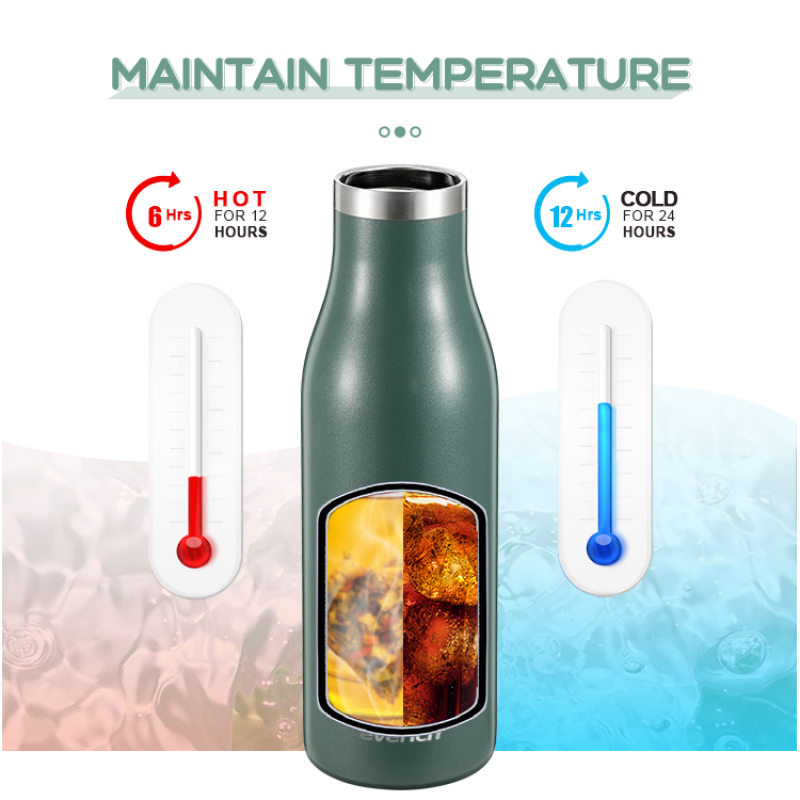 Sweat-proof BPA Free to Keep Cold 24 Hours Double Wall Bottle With Lid Stainless Steel Vaccum Water Bottles Insulated for Hiking