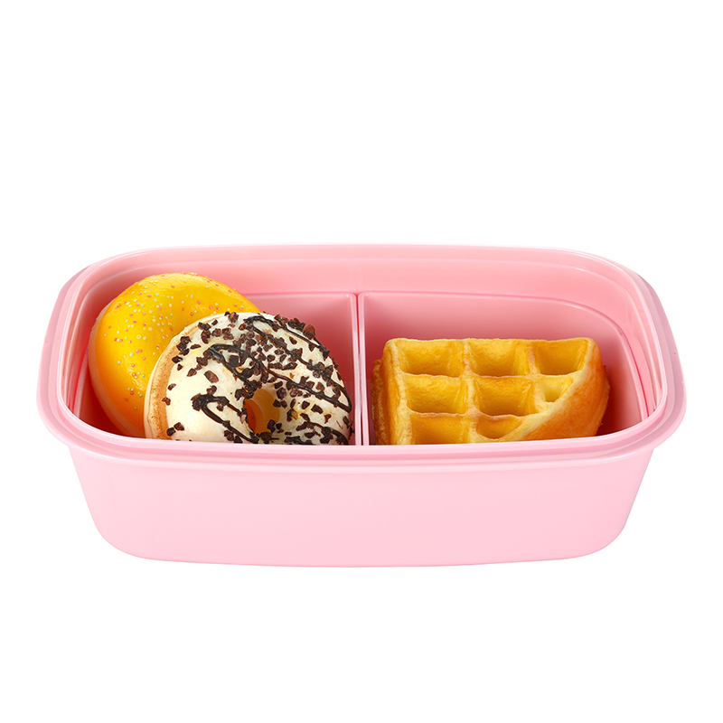 New Design Innovative Outdoor School Food Storage Container Plastic PP Double Layers Bento Lunch Box Set with Handle for Kids
