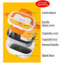 1.5L  Stainless Steel  Food Container  With Removable Divider And Spoon Electric Heating Tiffin Lunch Box