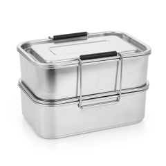 Custom Logo Everich Bento Lunch Box Leakproof Double Layer Rectangular 304 Stainless Steel Lunch Box Custom Logo Everich Bento Lunch Box Leakproof Double Layer Rectangular 304 Stainless Steel Lunch Box