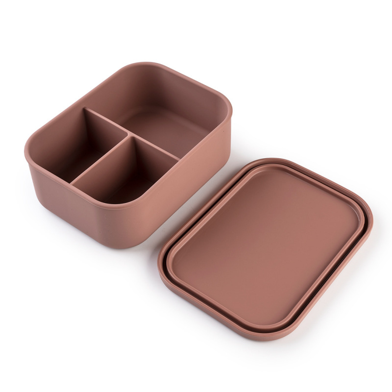 Outdoor School Takeaway Food Container Sets of Non Toxic Silicone Bento Lunch Box with Stainless Steel Water Bottle for Kids