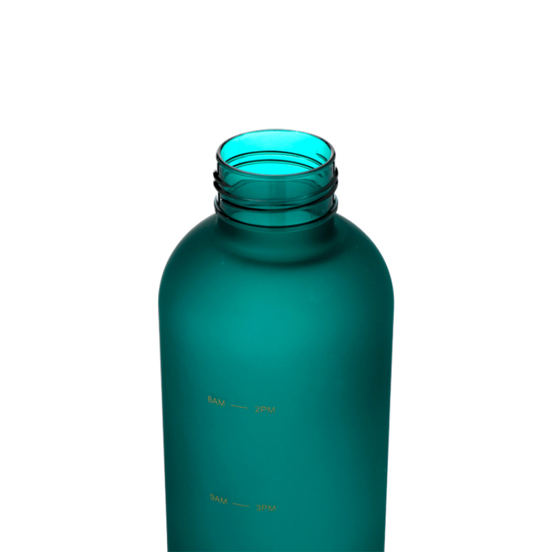 Bottle With Time Marker - 32 OZ 1 Liter Motivational Reusable Water Bottles With Times To Drink BPA Free Frosted Plastic