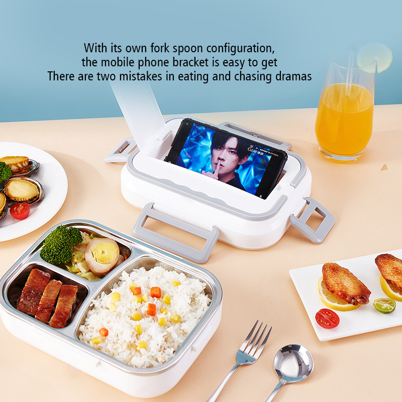 2 IN 1 304 stainless steel DC12V Car heated Electric lunch Box for car and home