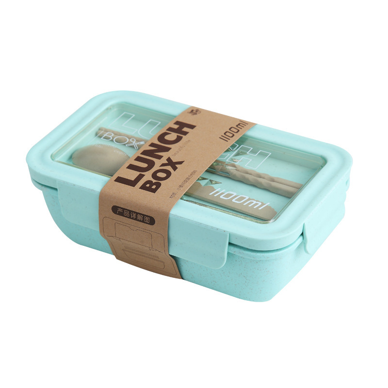 2021 Microwave Safe Food Containers School Office Wheat Straw Bento Lunch Box For kids and adults