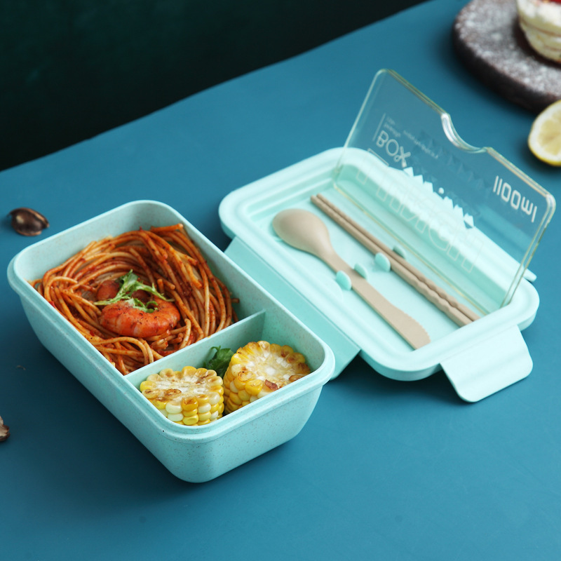 2021 Microwave Safe Food Containers School Office Wheat Straw Bento Lunch Box For kids and adults