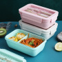 2021 Microwave Safe Food Containers School Office Wheat Straw Bento Lunch Box For kids and adults
