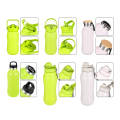 Water Bottle with New Wide Handle Lid Wide Mouth Vacuum Insulated 18/8 Stainless Steel 32 oz Gradient Color Vacuum Bottle
