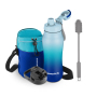 Water Bottle with New Wide Handle Lid Wide Mouth Vacuum Insulated 18/8 Stainless Steel 32 oz Gradient Color Vacuum Bottle